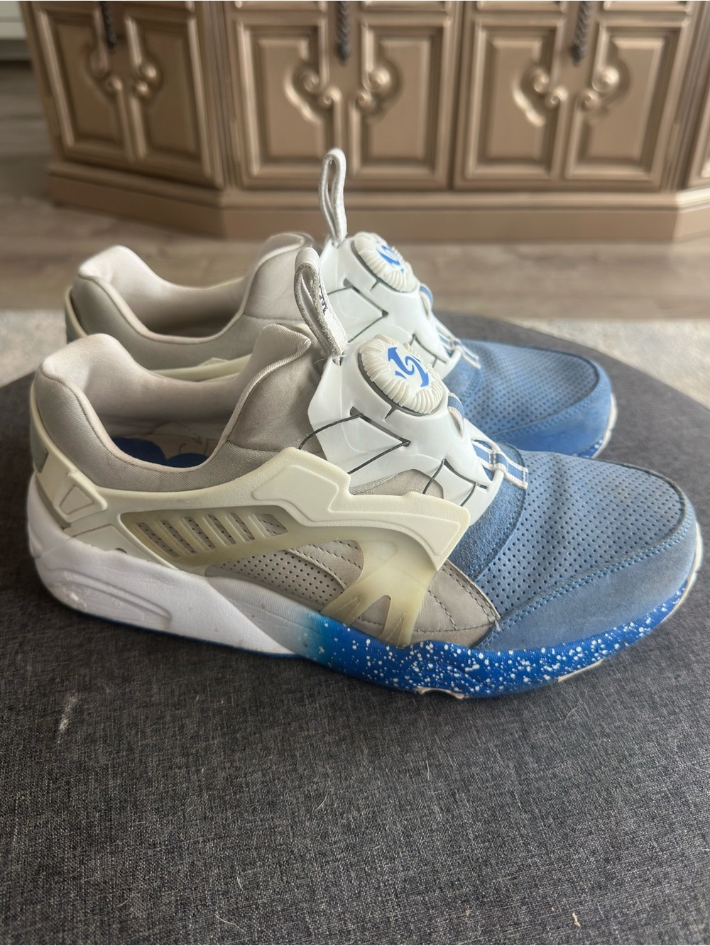 PUMA Disc Blaze sneakers blue/white  Disc closure 9.5 Ronnie Pieg Colette